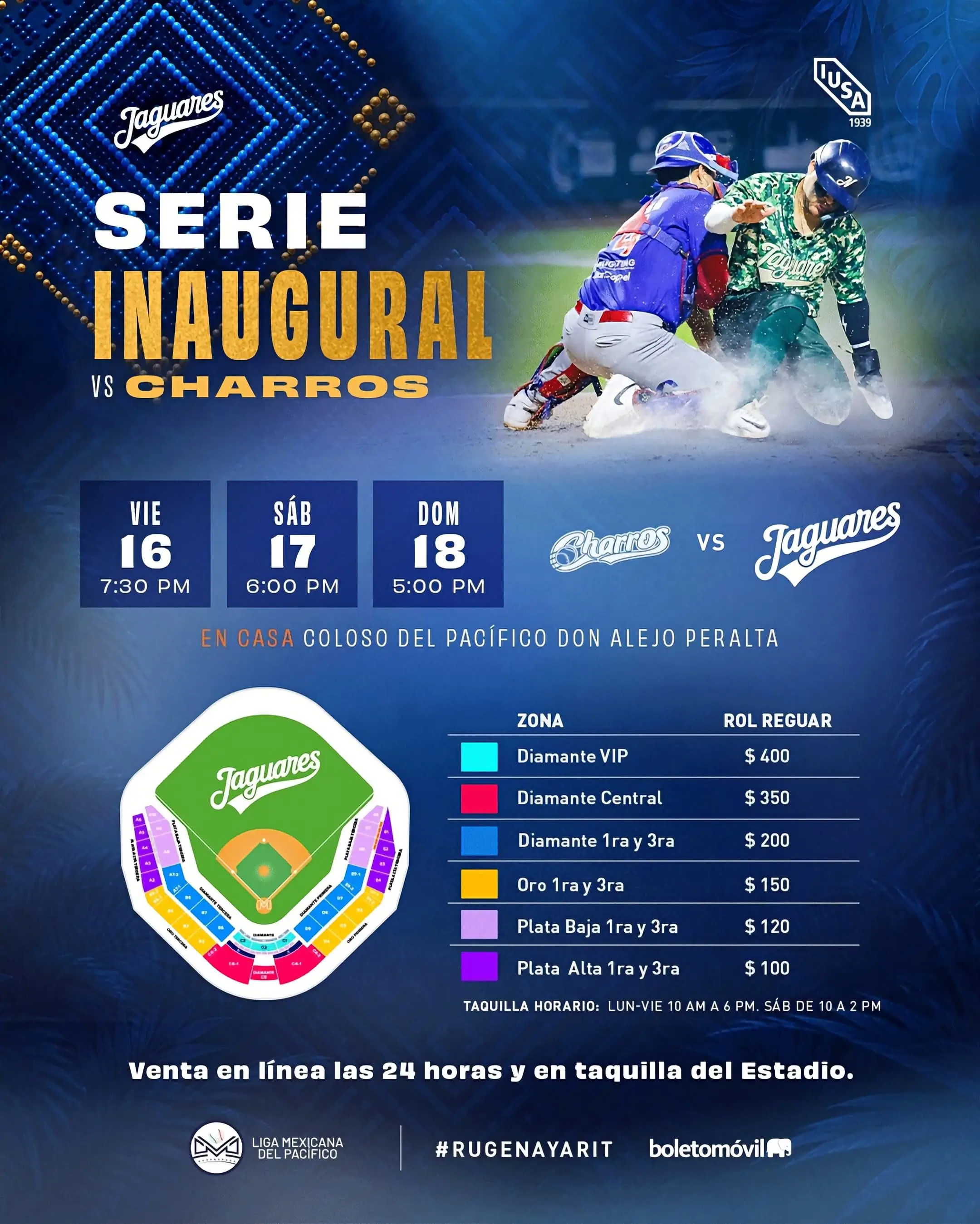 Serie inaugural Jaguares de Nayarit vs Charros de Jalisco