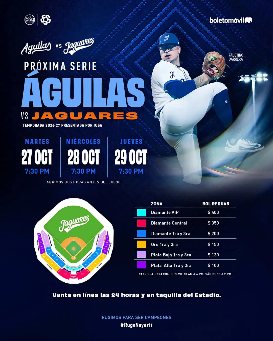 Jaguares de Nayarit vs Águilas de Mexicali 