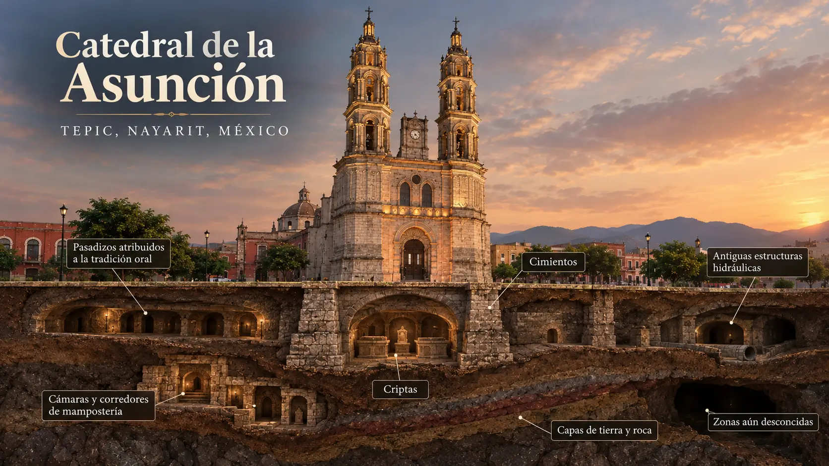 ¿Fantasía o realidad? La verdad detrás de los túneles ocultos bajo la Catedral de Tepic