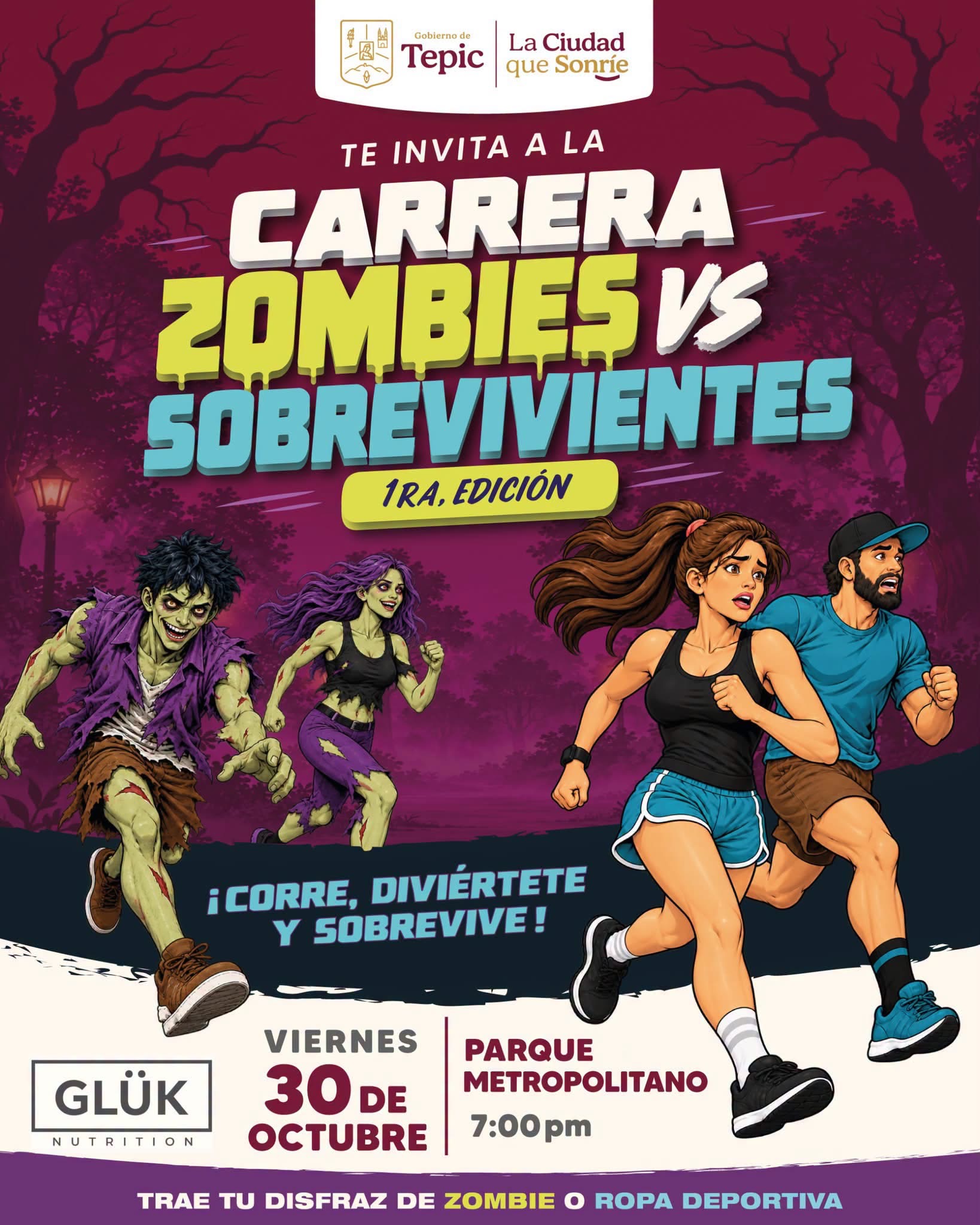 Carrera zombies vs sobrevivientes